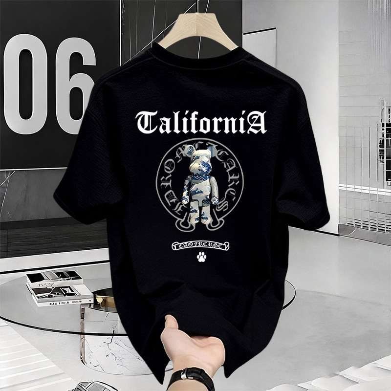 OCEVIN Oversize Original Hip Hop T-shirt American retro Style Kaos Wanita Hitam Street Style Kaos pr