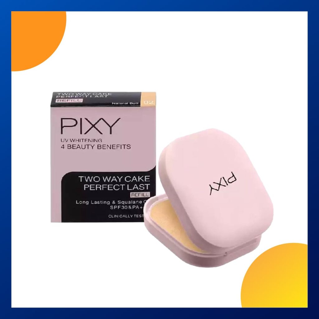 Pixy Uv Whitening Two Way Cake Perfect Last 02 Natural Buff 9 Gram Refill