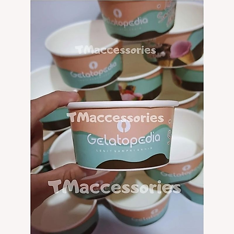 PAPER CUP ES KRIM CUSTOM 5 OZ / WADAH KEMASAN ICE CREAM