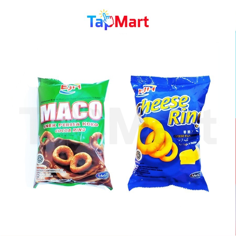 TapMart - EJH Maco Snack Cocoa Cheese Ring Hot Spicy Drumstick Green Peas 50 gr