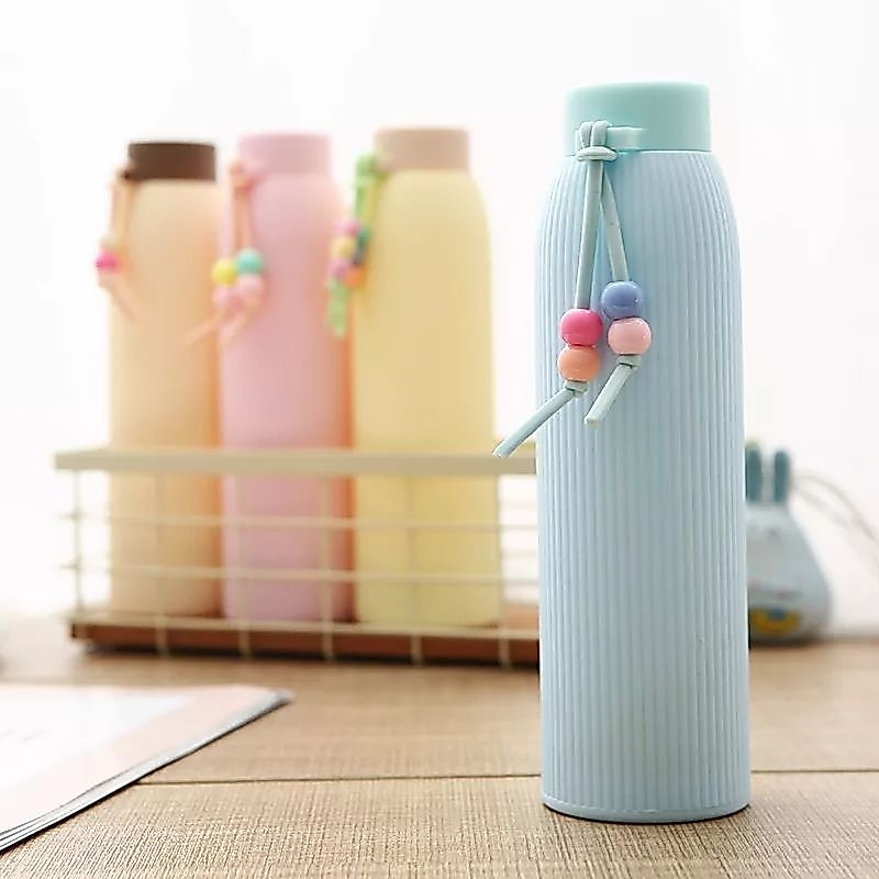 Botol Macaron Manik Korea 1 pcs | Tumbler Aesthetic Kaca Korea