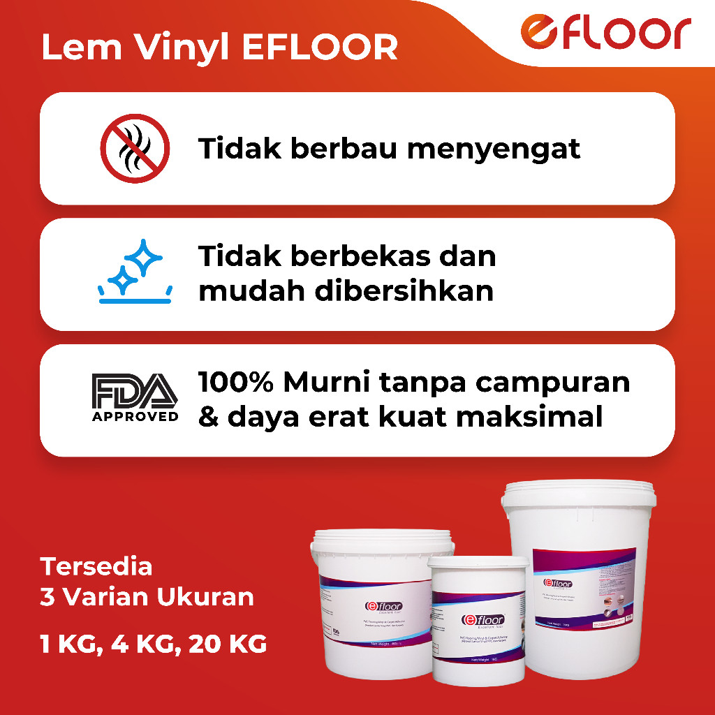 Lem Vinyl Lem Karpet Lantai EFLOOR 1 KG 4 KG