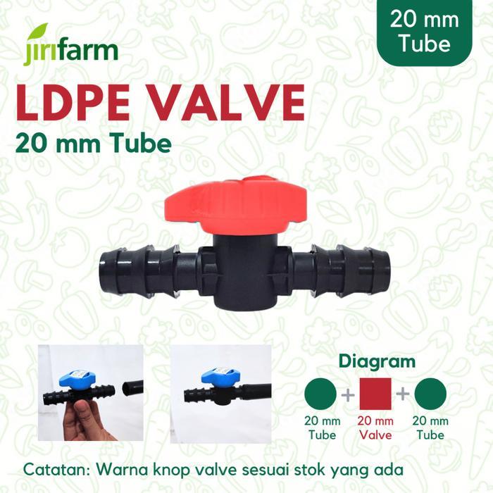 <<<<  - Barb Valve 20 mm | Konektor Keran Selang PE Irigasi Hidroponik 20mm >>>