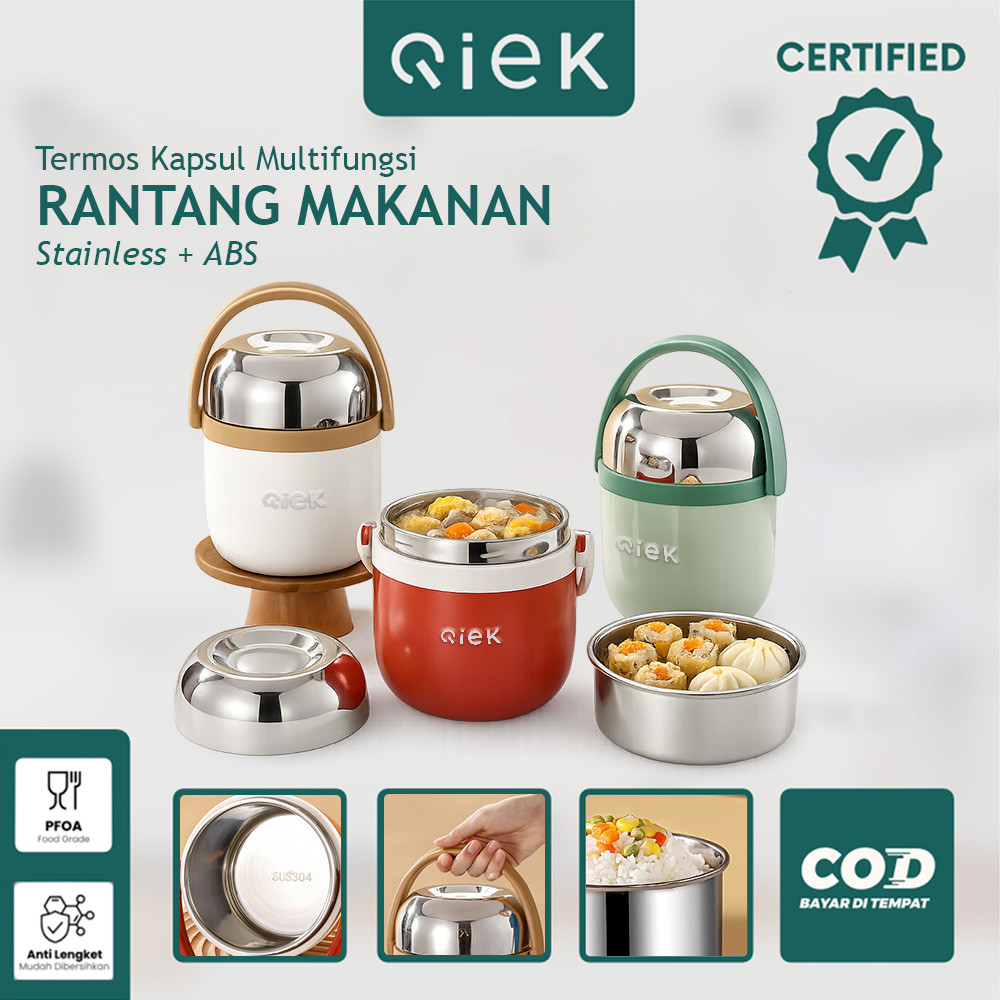 Qiek Termos Sup Stainless Steel 1.5L Lunch Box Portable Food Grade Rantang Makanan  Serbaguna Kotak 