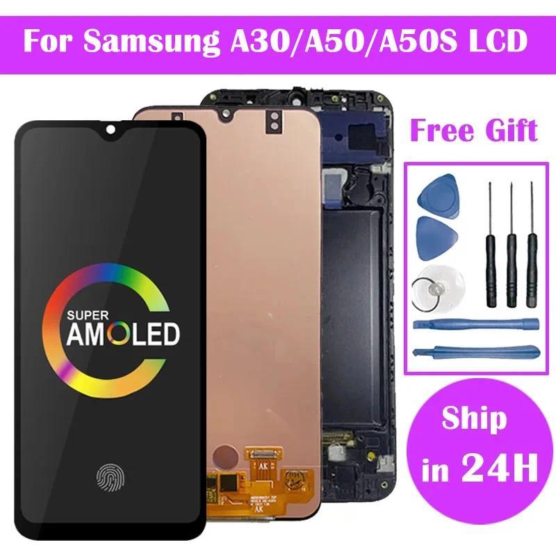 Super AMOLED Pantalla For Samsung A50 A50S A30 LCD Screen Tou Screen gitizer Assembly Replacement Pa