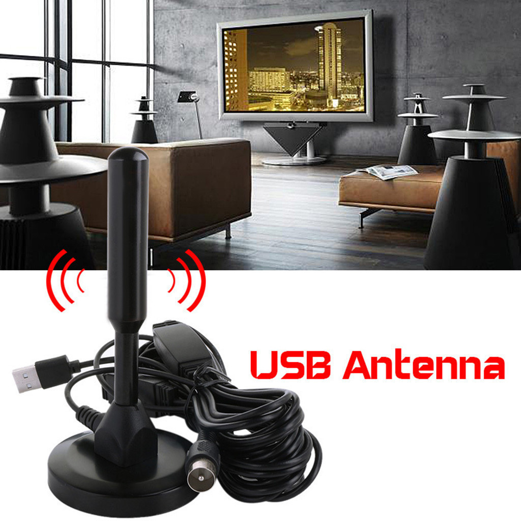 Antena TV Digital Indoor Outdoor Kabel 5M HDTV Booster Sinyal DVB T2 Portable Untuk Rumah Mobil