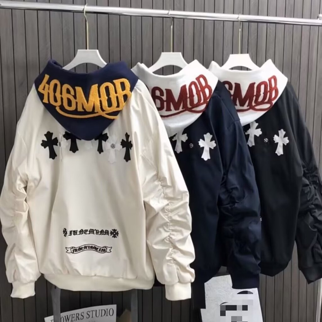 Jaket Bordir Baru untuk Pria, Atasan Lengan Panjang Leher Bulat Serbaguna
