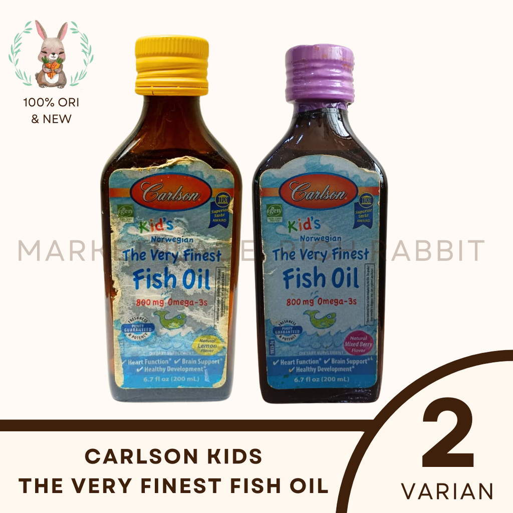Carlson Kids Norwegian The Very Finest Fish Oil Omega Minyak Ikan Anak Rich Rabbit 100% ORI