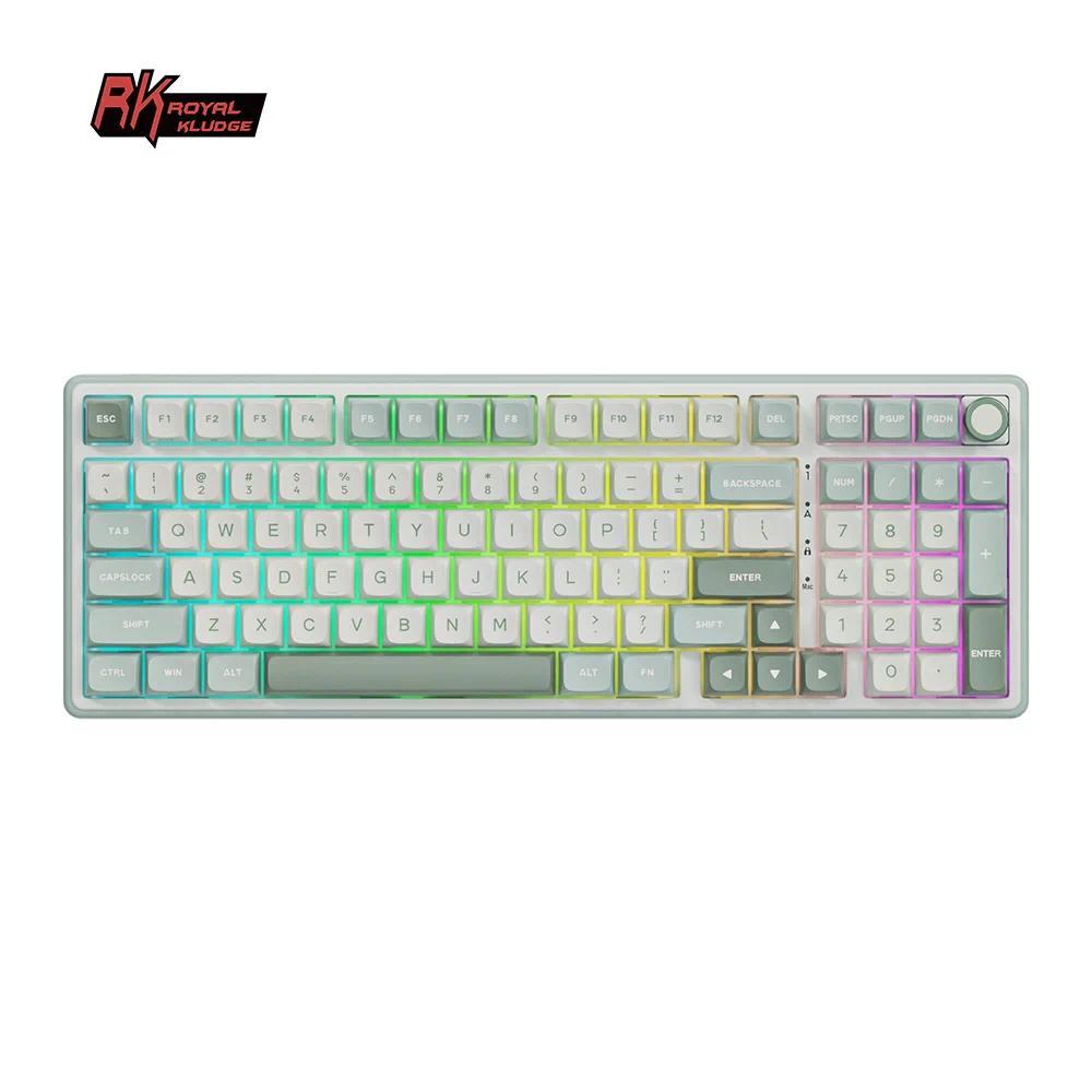 RK ROYAL KLUDGE R98Pro Pluggable Button Wired Mechanical Keyboard 98 Keys Gasket RGB Hotswappable Ga