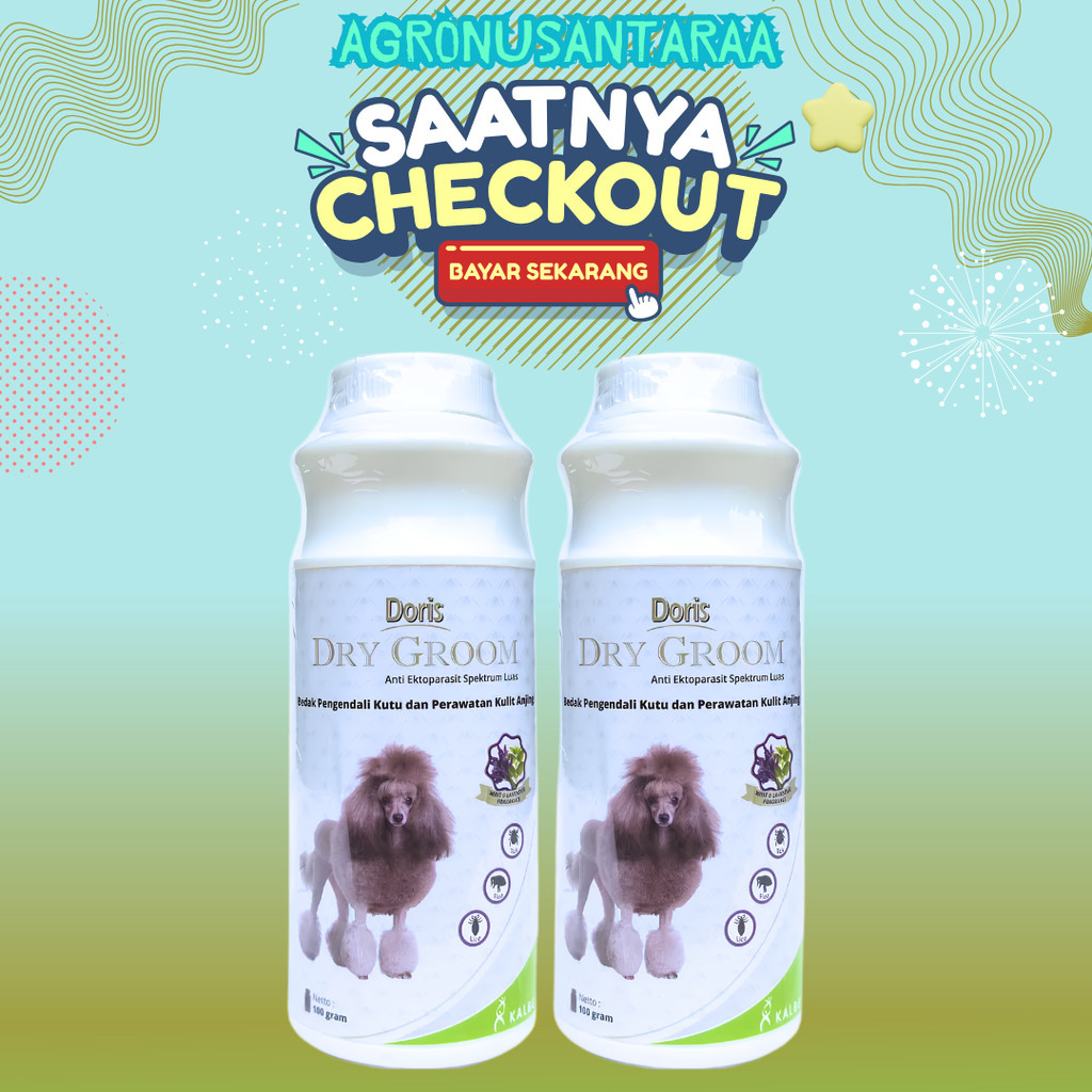 DORIS DRY GROOM 100 GRAM - Bedak Grooming Anti Kutu Gatal & Jamur Serta Rawat Kulit Untuk Anjing Pup