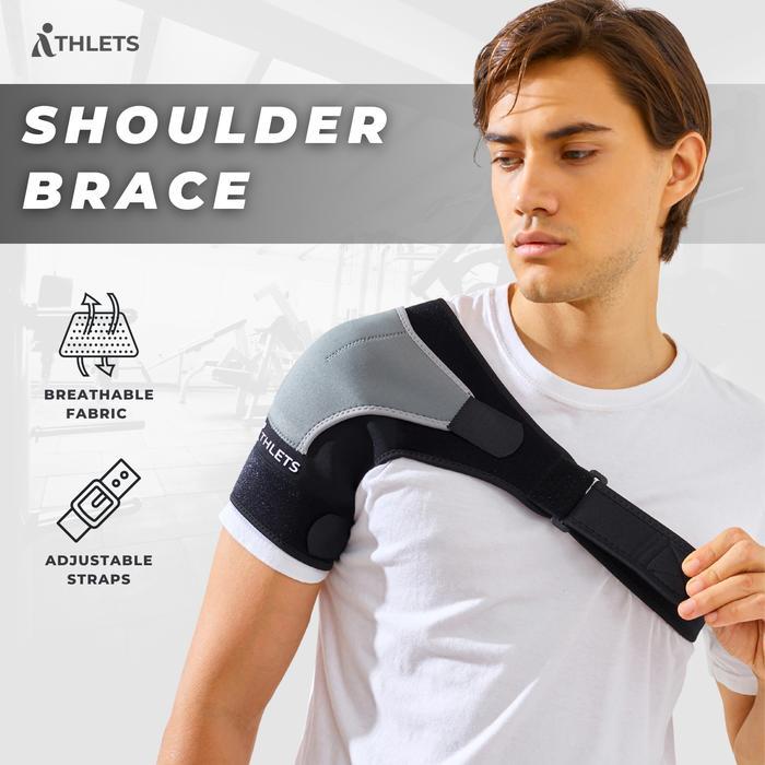 ATHLETS Shoulder Brace Deker Penyangga Bahu Shoulder Support Pelindung Cidera Bahu - Kiri