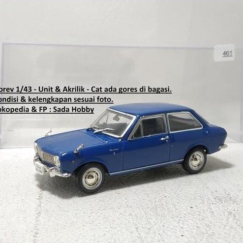DIECAST NOREV 1/43 NISSAN SUNNY 1000 BIRU 1966 UNIT ONLY CADATOYS