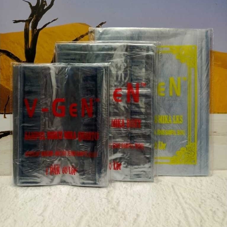 (60lembar) SAMPUL BUKU PLASTIK MIKA
