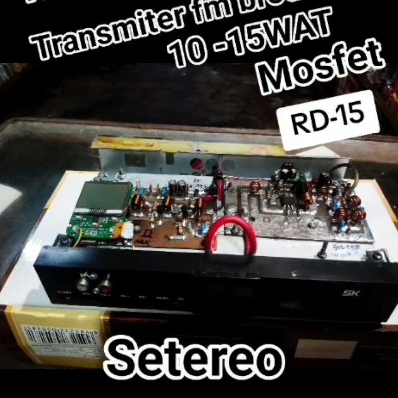 KIT PEMAMCAR FM PLL  10-15 WAT SETEREO FAINEL RD -15 MOSFET ORIGINAL