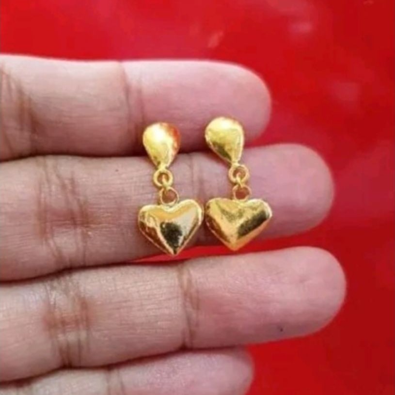 anting wanita - desain love - emas 24k(LM)-emas 99,99- 5gr