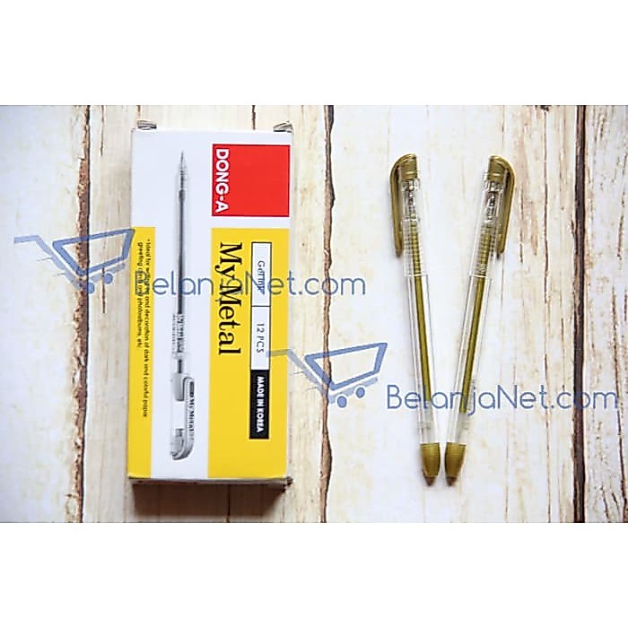 Pen Gel DONG-A My Metal 0.7mm [Tinta Gold (Emas)/Silver] [1 LUSIN]