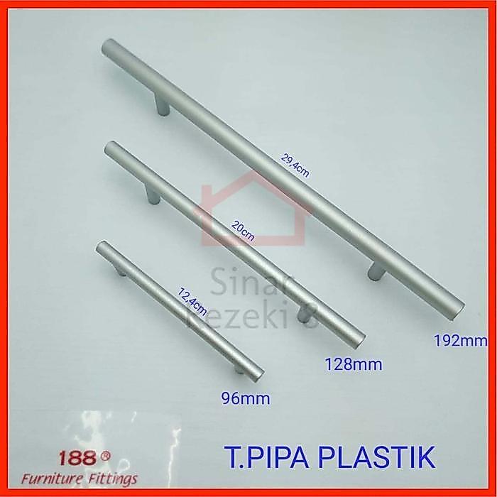 Tarikan Pipa Plastik 96 / Laci Pintu Lemari Minimalis SIlver Minimalis .