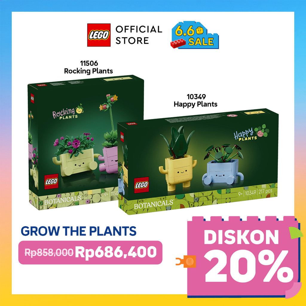 LEGO Plants Bundle - LEGO Botanicals 11506 Rocking Plants + LEGO Botanicals 10349 Happy Plants