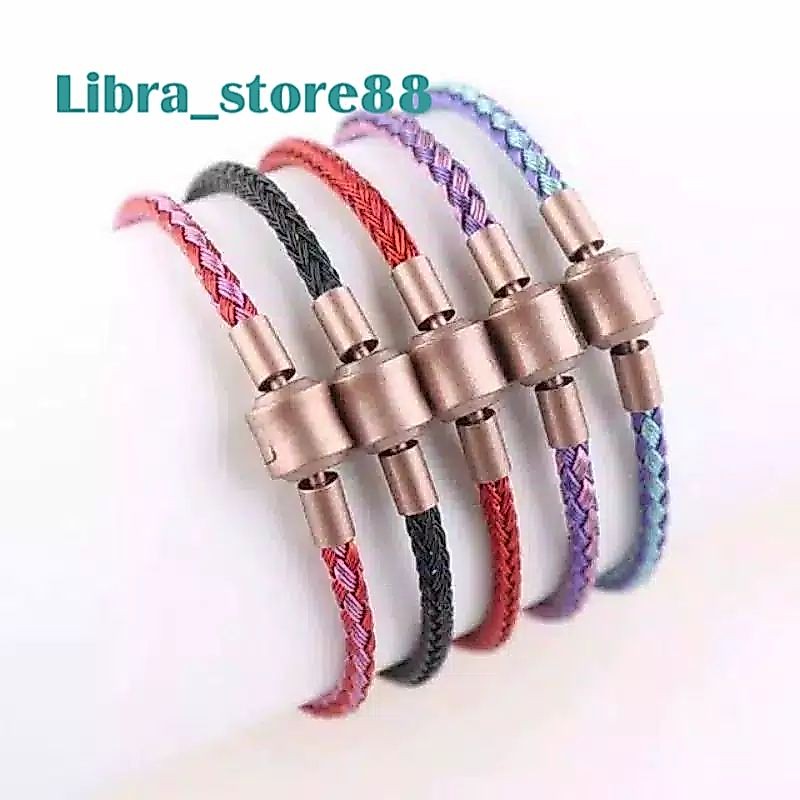 Gelang Tali Kawat Waterproof liontin Emas Huruf