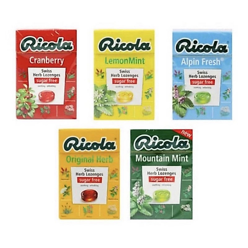 RICOLA 40 GRAM 1 BOX ISI 20 / ori herb / lemon / menthol mint / cranberry / all variant