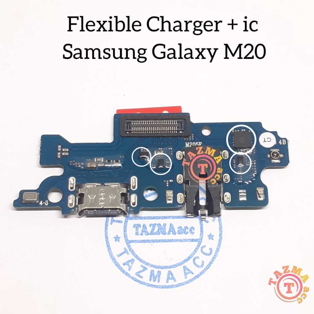 Plus ic + Samsung Galaxy M20 Ori Flexible Charger + ic Flexibel Konektor Cas Charger SAMSUNG M20