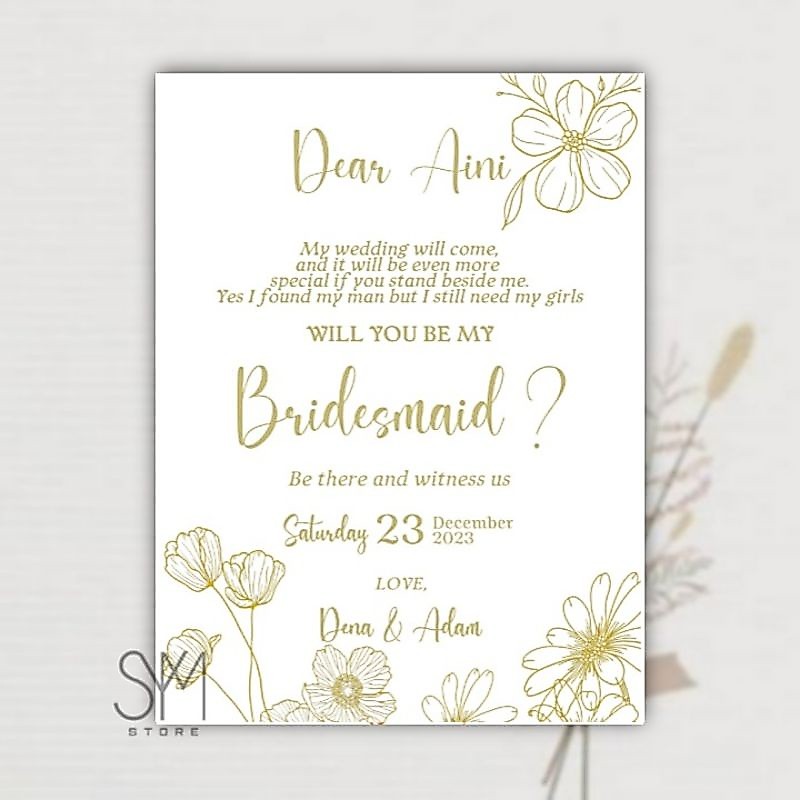 CUSTOM KARTU BRIDESMAID | BRIDESMAID CARD