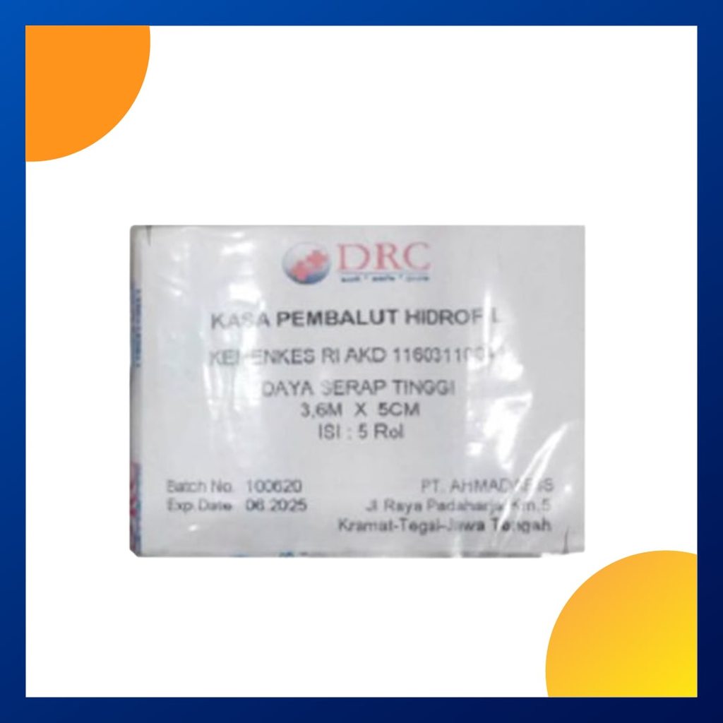 Drc Kasa Pembalut Hidrofil 3.6 M X 5 Cm Pack 5 Roll