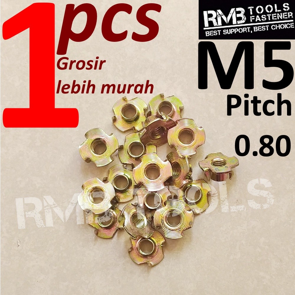 M5 MUR CAKAR TEE NUT M5 / MUR TANAM TEE NUT FUNITURE SPEAKER M5 PITCH 0.80