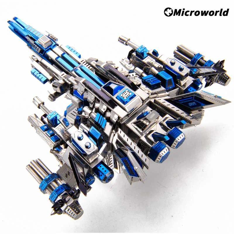 Microworld 3D Metal Jigsaws Puzzles Spaceship Warship Kits DIY Modern Assemble Toys Birthday Gift fo