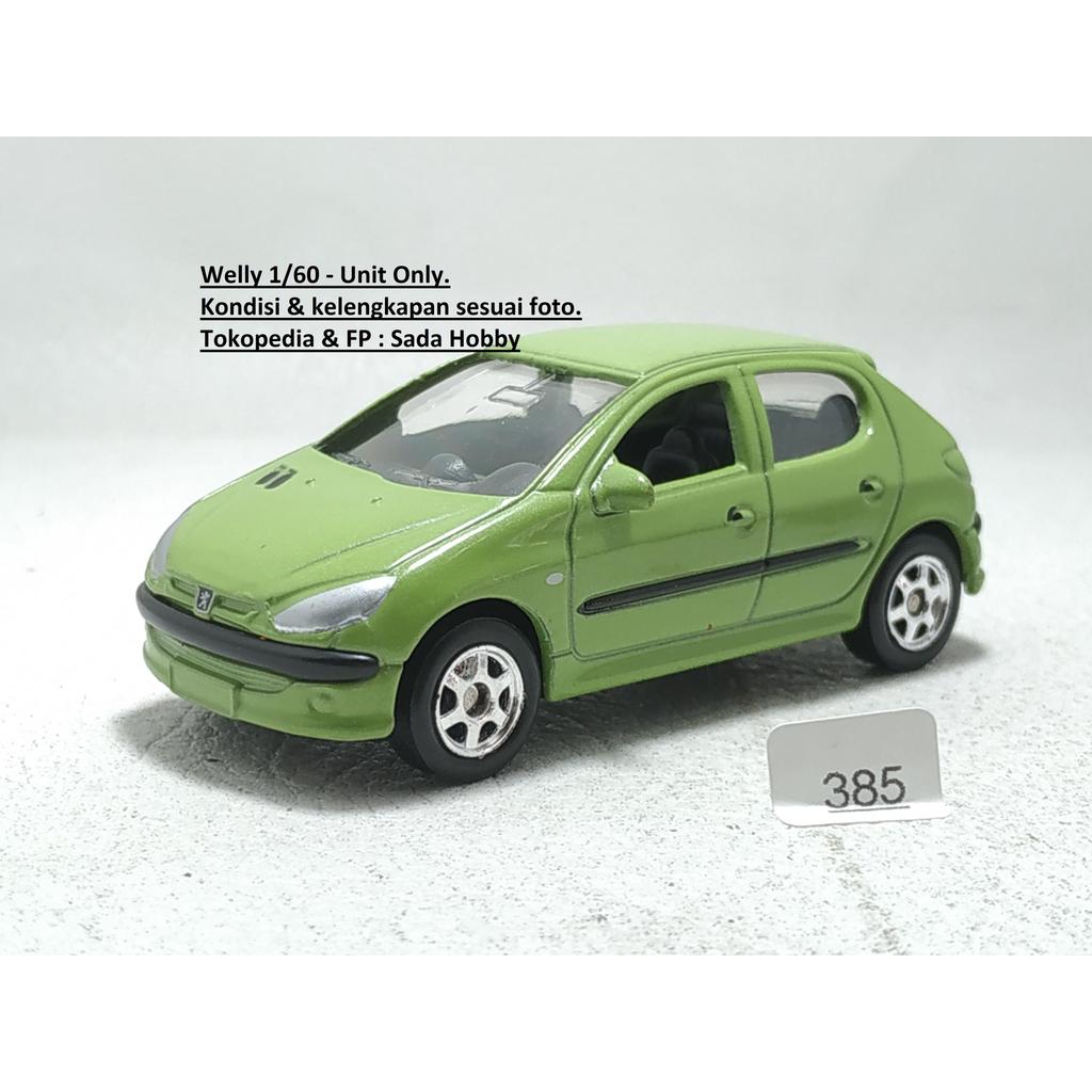 Diecast Welly 1/64 Peugeot 206 Hijau Unit Only