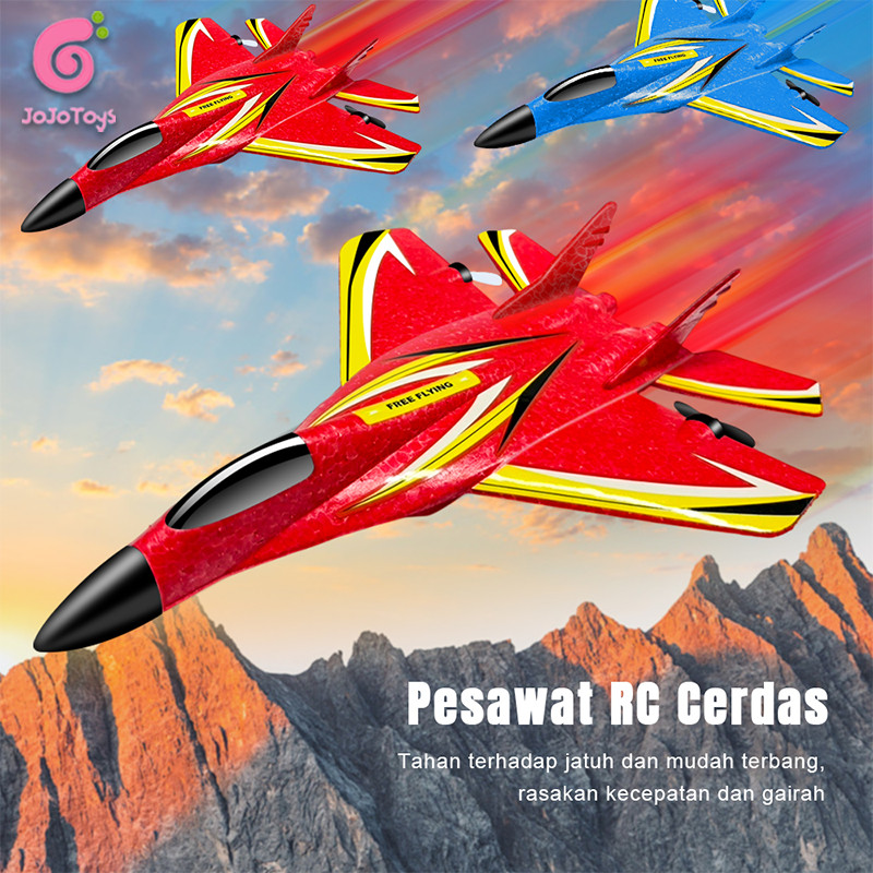 (LUVIES) Jojotoy Mainan Pesawat Terbang Remote Control 2.4Ghz Pesawat Glider Airplane Foam Mainan Pe