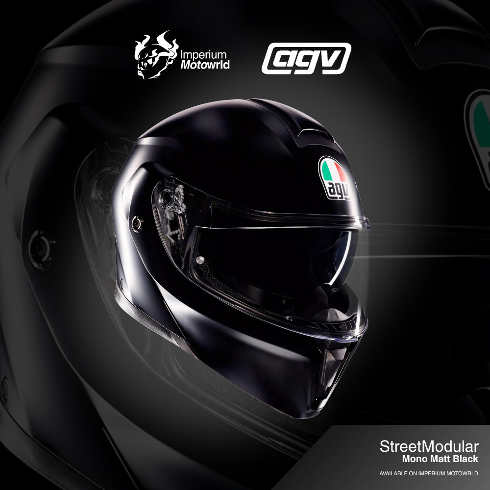 Helm AGV Street Modular Mono Matt Black | Helm Full Face Original | Imperium Motoworld