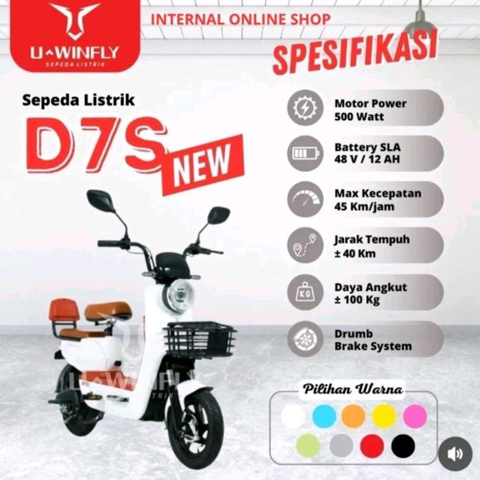 SEPEDA LISTRIK UWINFLY D7S - merah, D7S