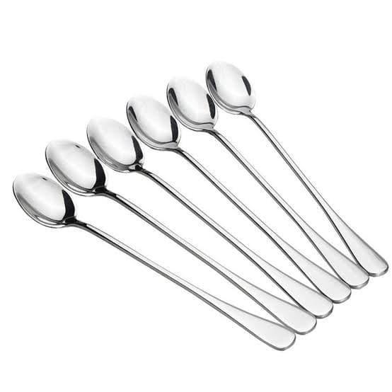 sendok teh panjang tebal / sendok teh stainless tebal isi 6 pcs