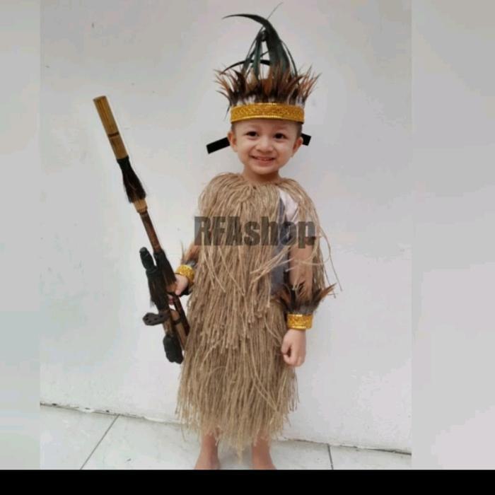 Sumpit Baju Adat Papua Anak dan Busur Panah Baju Adat - busur panah