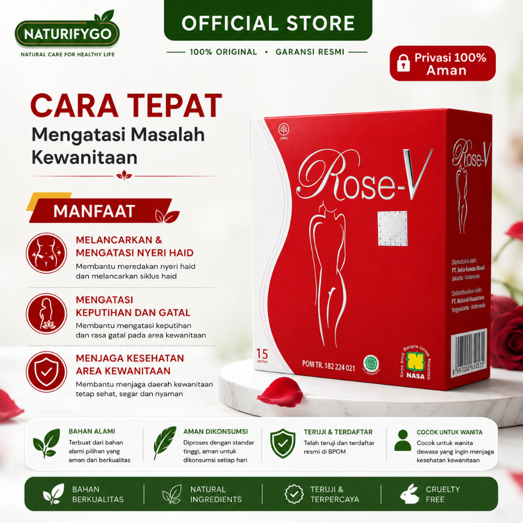 Rosev/ Rose V NASA 1 BOX  Minuman Herbal Untuk Perawatan Miss V / Obat Keputihan Original