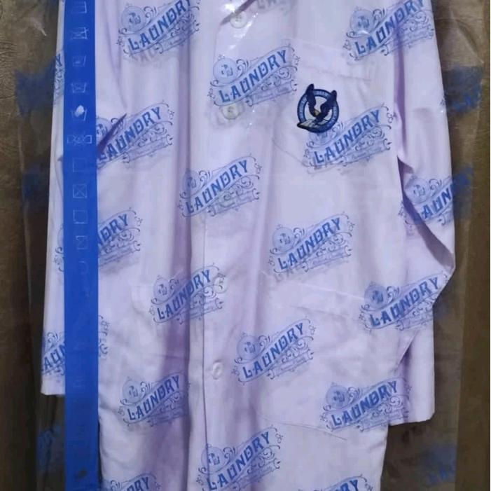 plastik satuan laundry jas/gaun/gamis pon hanger sablon - Biru, 60x100