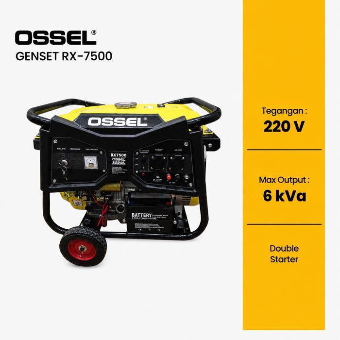 OSSEL GENERATOR RX 7500 (DOUBLE STATER) GENERATOR 5000 WATT GENSET - RX 7500