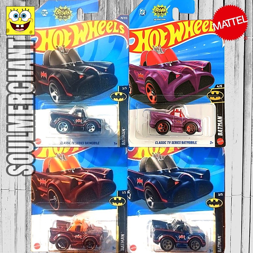 Hotwheels Tooned Batman Classic TV Series Batmobile Merah Original