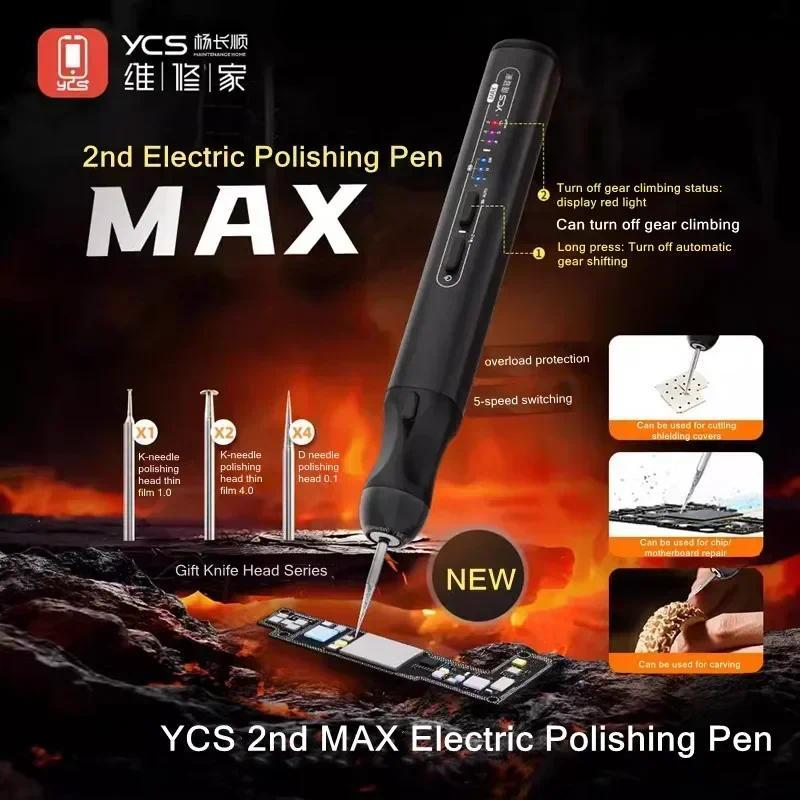 Pena Poles Listrik YCS 2nd MAX untuk Perawatan Ponsel, Alat Penggiling, Pengukir, dan Pembongkar Chi