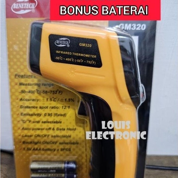 Thermometer Thermogun Infrared Benetech Gm320 Original Thermogun Laser Alat Pengukur Temperatur Suhu