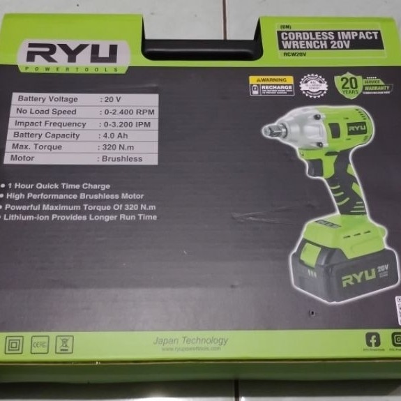 CORDLESS IMPACT WRENCH RYU RCW 20