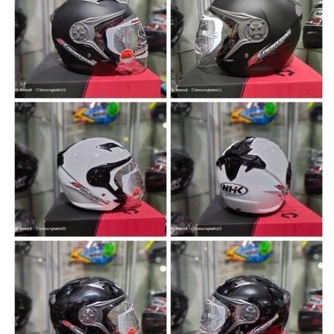 NHK GLADIATOR SOLID VARIASI WARNA DOBLE VISOR DAN  NHK R7 SOLUD