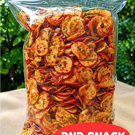 1 Ball Krupuk Seblak Kencur Bantet Kering/ Kripik Seblak Pedas Mantap Bumbu Kencur