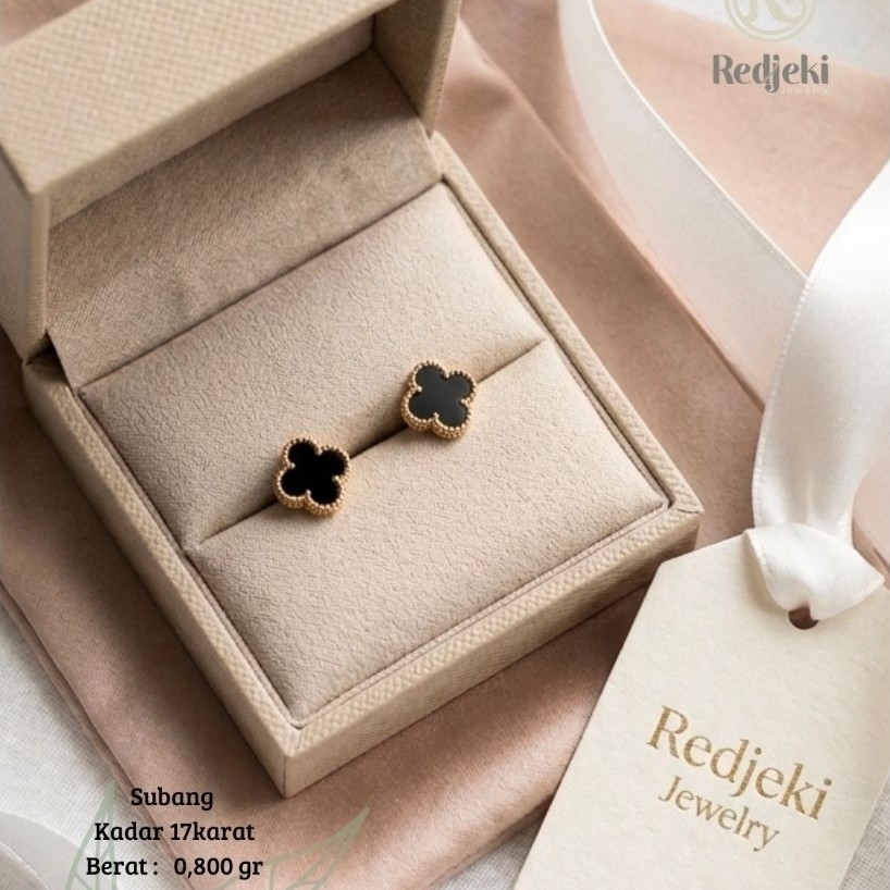 Redjeki Anting Clover Emas 17karat