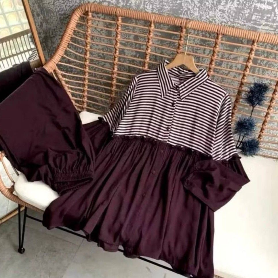 Wanset 1Set Kondangan Pakaian Atasan Bawahan Setcel Cantik Seetelan Mewah Stelan Wanita Ld 110 120 1