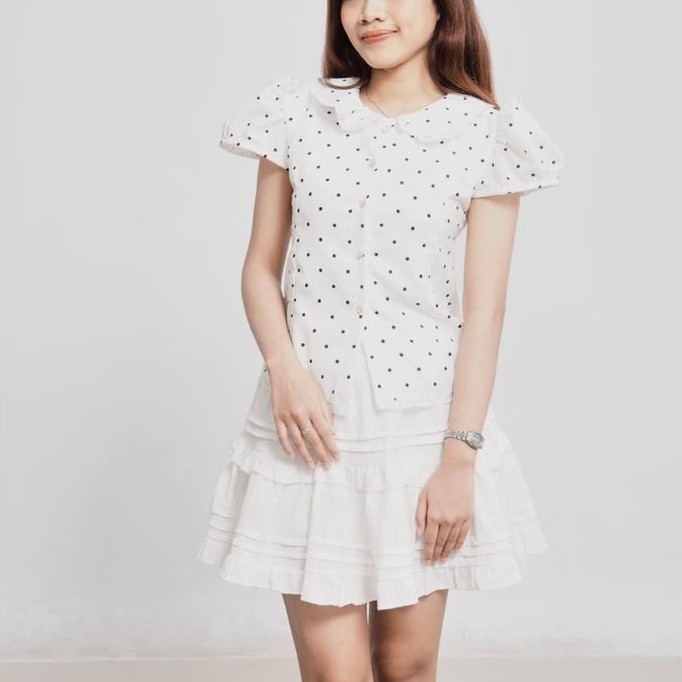 BIG SALE BLOUSE TOP POLKADOT CROP BLOUSE ATASAN WANITA | BLOUSE POLKADOT | CROP ATASAN CROP WANITA K