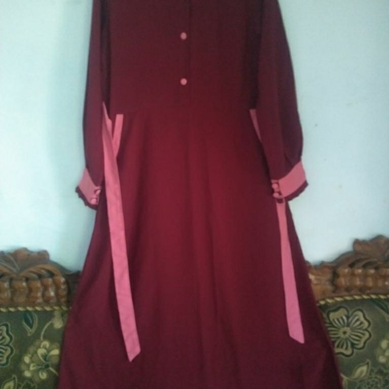 Pl gamis jetblack burgundi ld 96 pb 130
