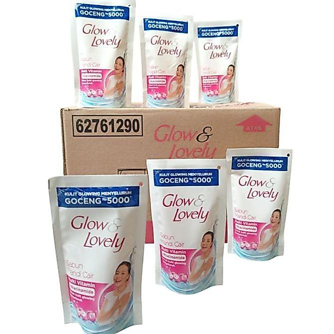 Airbront- Glow & Lovely Ml Sabun Mandi Cair Peratan Kulit 7 Pcs Soap Peratan Memutihkan Vitamin