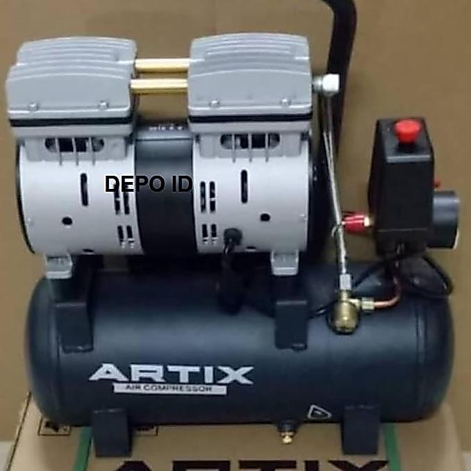 ivacoss99 - artix mesin kompresor angin oil less silent 550 w 9 liter oa 07-09 tanpa oli suara tenan